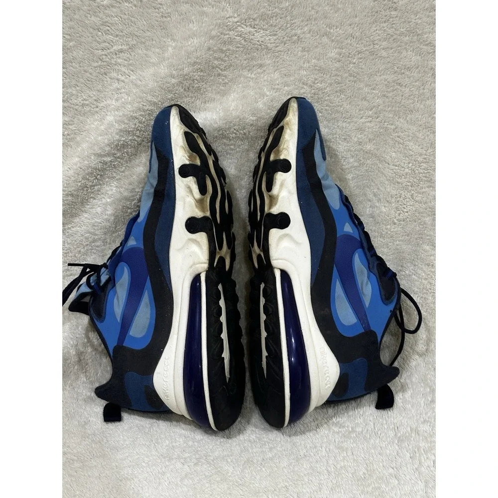 Nike Air Max 270 React Men Size 10‎ Blue Logo Running Shoes Sneakers CI3866-400